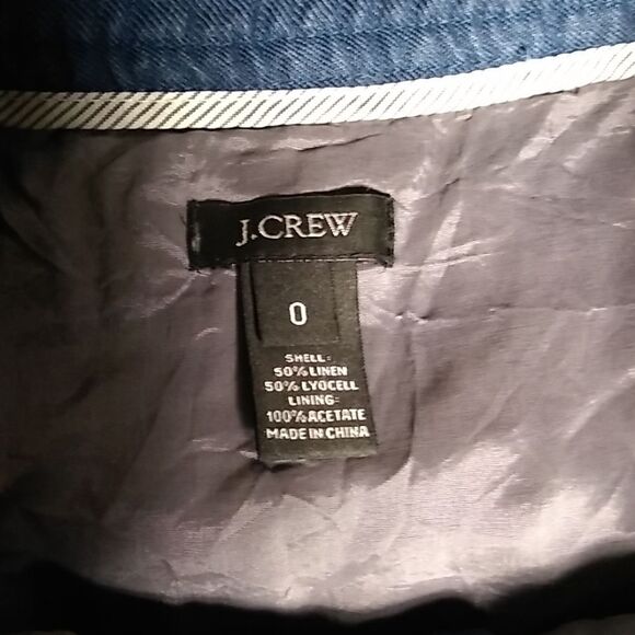 J Crew Dorrie Linen Blend Navy Button Mini Skirt 0 - Picture 5 of 6
